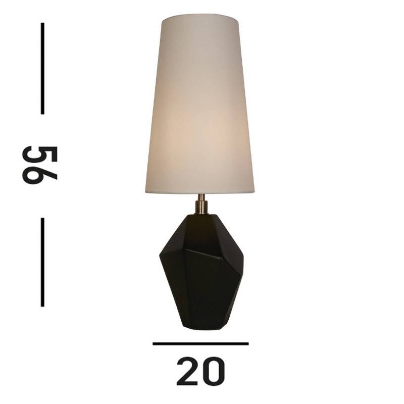 Tischleuchte Apex weiß/schwarz Höhe 55,5 cm Textil/Kunstharz von Searchlight