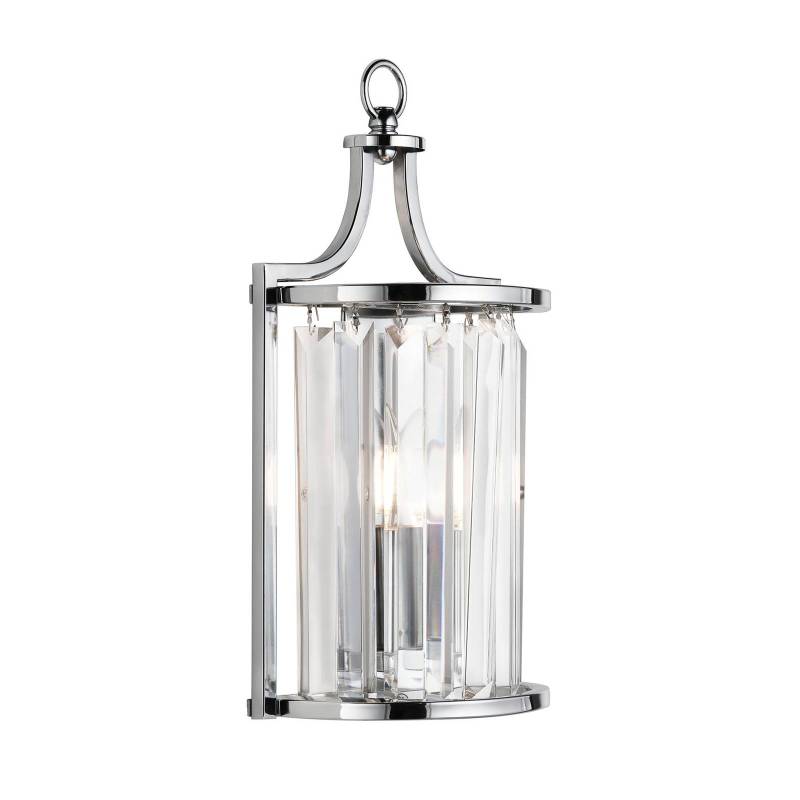 Wandleuchte Victoria, chromfarben, Kristallglas, 18 cm, E14 von Searchlight