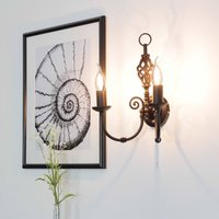 Wandleuchte schwarz Jugendstil 2-flmg. von Searchlight