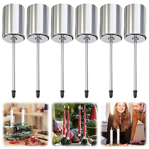 6 Stück Adventskranz Kerzenhalter, Kerzenständer Stabkerzen, Metall Kerzenleuchter, Retro Kerzenteller Adventskranz mit Kurzem Dorn, Kerzenpick für Stabkerzen für Advents und Weihnachts Gesteck 6 Stück Adventskranz Kerzenhalter, Kerzenständer Stabkerzen, Metall Kerzenleuchter, Retro Kerzenteller Adventskranz mit Kurzem Dorn, Kerzenpick für Stabkerzen für Advents und Weihnachts Gesteck von Seasboes