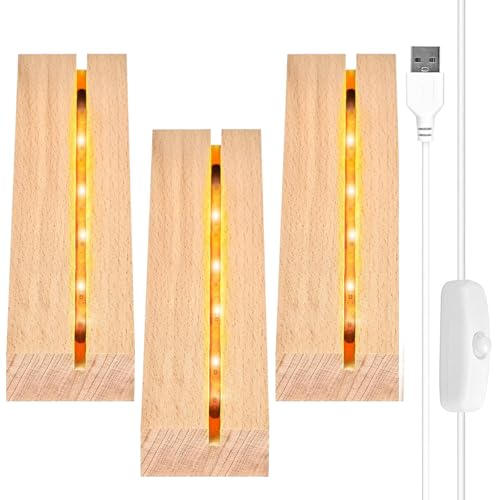 Seasboes LED Sockel, 3 Stück LED Lichter Display Basis Leuchtsockel, Desktop LED Leuchten Sockel, Display-Basis mit USB-Schalter,Rechteckig LED-Lichter Display Ständer für Acrylglas Beleuchtungspaneel Seasboes LED Sockel, 3 Stück LED Lichter Display Basis Leuchtsockel, Desktop LED Leuchten Sockel, Display-Basis mit USB-Schalter,Rechteckig LED-Lichter Display Ständer für Acrylglas Beleuchtungspaneel von Seasboes