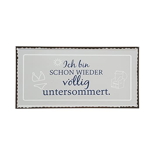 Seaside No.64 Metallschild Sommer,Dekoschild,maritimes Schild,Wanddekoration,Ankerschild, 40 x20cm, Schild mit Spruch,Motivation Farbe grau von Seaside No.64