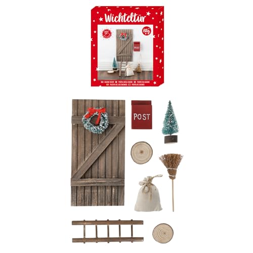 Seaside No.64 - DIY Wichteltür-Set - 8 teiliges Komplettset zum weihnachtlichen Basteln - traditionell skandinavisches Gnom/Elfen Design - Miniatur Dekoartikel für groß und klein von Seaside No.64