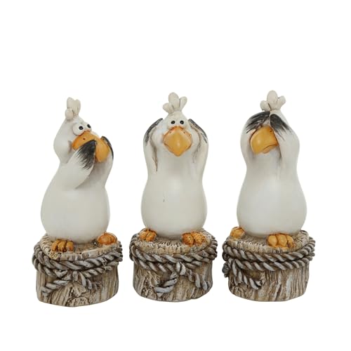 Seaside No.64 - Figur Möwe Harry 3er Set - Schnabel zu - Augen zu - Ohren zu - Maritime Dekoration - Wohndekoration - aus Kunstharz 4 x 10 cm - Dekoaufsteller Vogel Meer Küste Strand - Geschenkidee Seaside No.64 - Figur Möwe Harry 3er Set - Schnabel zu - Augen zu - Ohren zu - Maritime Dekoration - Wohndekoration - aus Kunstharz 4 x 10 cm - Dekoaufsteller Vogel Meer Küste Strand - Geschenkidee von Seaside No.64