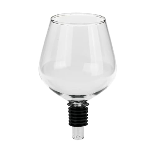 Seaside No.64 - Flaschenaufsatz aus Glas mit Silikondichtung. Aufsatz als Weinglas ca. 13cm groß - Geschenkartikel/Spaßartikel verpackt im Geschenkkarton von Seaside No.64