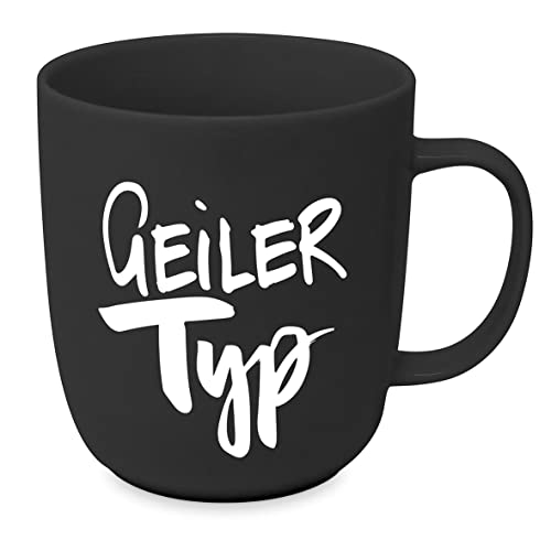 Seaside No.64 - Geiler Typ - Schwarze Tasse mit lustigem Aufdruck in weiß - Becher für Dein Frühstück, Brunch, Kaffee, Tee, Kaltgetränk - Geschenkartikel kombinierbar mit Anderen Produkten der Serie von Seaside No.64