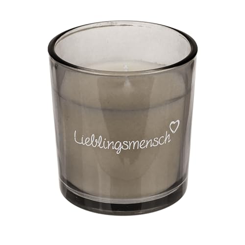 Seaside No.64 - Kerzen "Lieblingsmensch" in hellbraun mit weißer Schrift - Windlicht/Kerzenglas zum wohlfühlen für Wohnzimmer oder Terrasse - Geschenkartikel kombinierbar mit der Serie von Seaside No.64