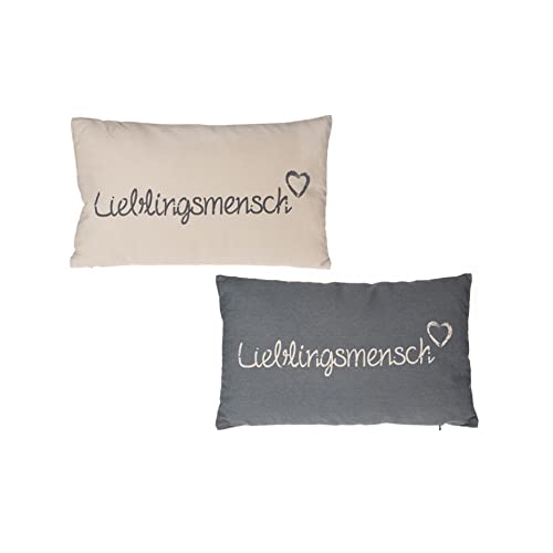 Seaside No.64 - Kissen-Set Lieblingsmensch je 1x in creme und 1x in grau - 30 x 50 cm mit Reißverschluss für dein Bett, Sofa, Boot oder die Terrasse - Geschenkartikel kombinierbar mit der Serie Seaside No.64 - Kissen-Set Lieblingsmensch je 1x in creme und 1x in grau - 30 x 50 cm mit Reißverschluss für dein Bett, Sofa, Boot oder die Terrasse - Geschenkartikel kombinierbar mit der Serie von Seaside No.64