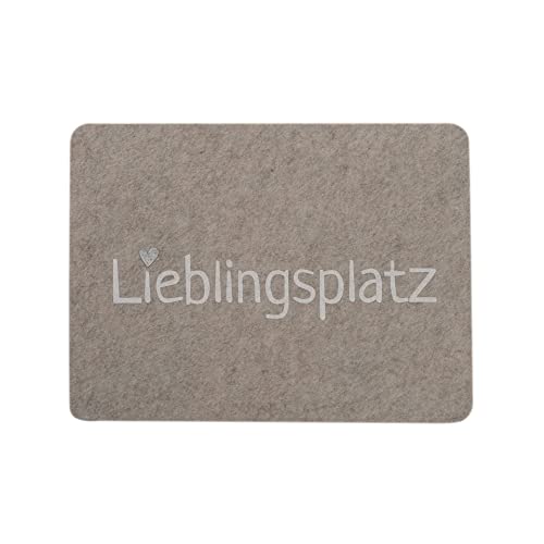 Seaside No.64 - Lieblingsplatz Platzset - Tischset - Dekorative Tischdekoration aus Filz - Herz mit Aufschrift - Rechteckige Form - Platzdecke- 45x35cm (1 Platzset beige) von Seaside No.64