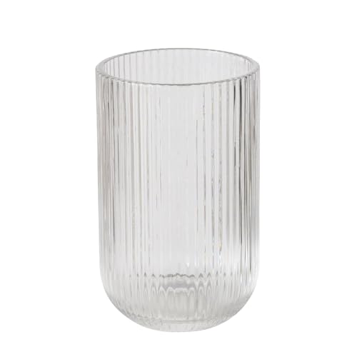 Seaside No.64 - Trinkglas geriffelt klarglas - schlichtes Wasserglas perfekt für jeden Einrichtungsstil - Füllmenge 320 ml - Spülmaschinengeeignet - Küchenaccessoire für deinen Esstisch - Geschirr von Seaside No.64