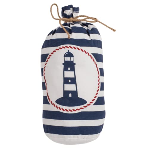 Seaside No.64 - maritimer Türstopper aus Stoff mit Motiv/Logo - blau-weiß gestreift mit Leuchtturm auch als Fensterstopper - moderner Beutel für Wohnzimmer, Schlafzimmer, Kinderzimmer von Seaside No.64