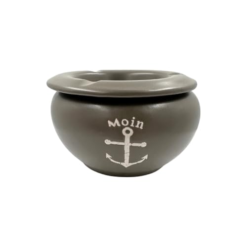 Seaside No.64 - maritimes Steingut-Geschirr in taupe - Mix & Match Serie aus Keramik - nautische Motive zum Kombinieren - Küchenzubehör, Geschenkartikel (Aschenbecher, Anker) von Seaside No.64