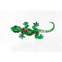 Riesen Taggecko Metall Wandkunst, Garteneidechse, Eidechse Kunst, Reptilien Herp Enthusiast, Aluminium Terrassendekor, Wohnkultur von SeasideMetalDesign