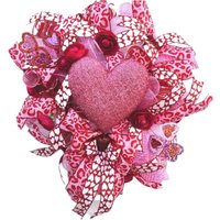 L Herz Valentinstag Kranz Für Haustür, Valentine Geschenk Tür Aufhänger, Animal Print Deco Mesh Kranz, Hot Pink Floral Winter Decor von SeasonalWhimzy