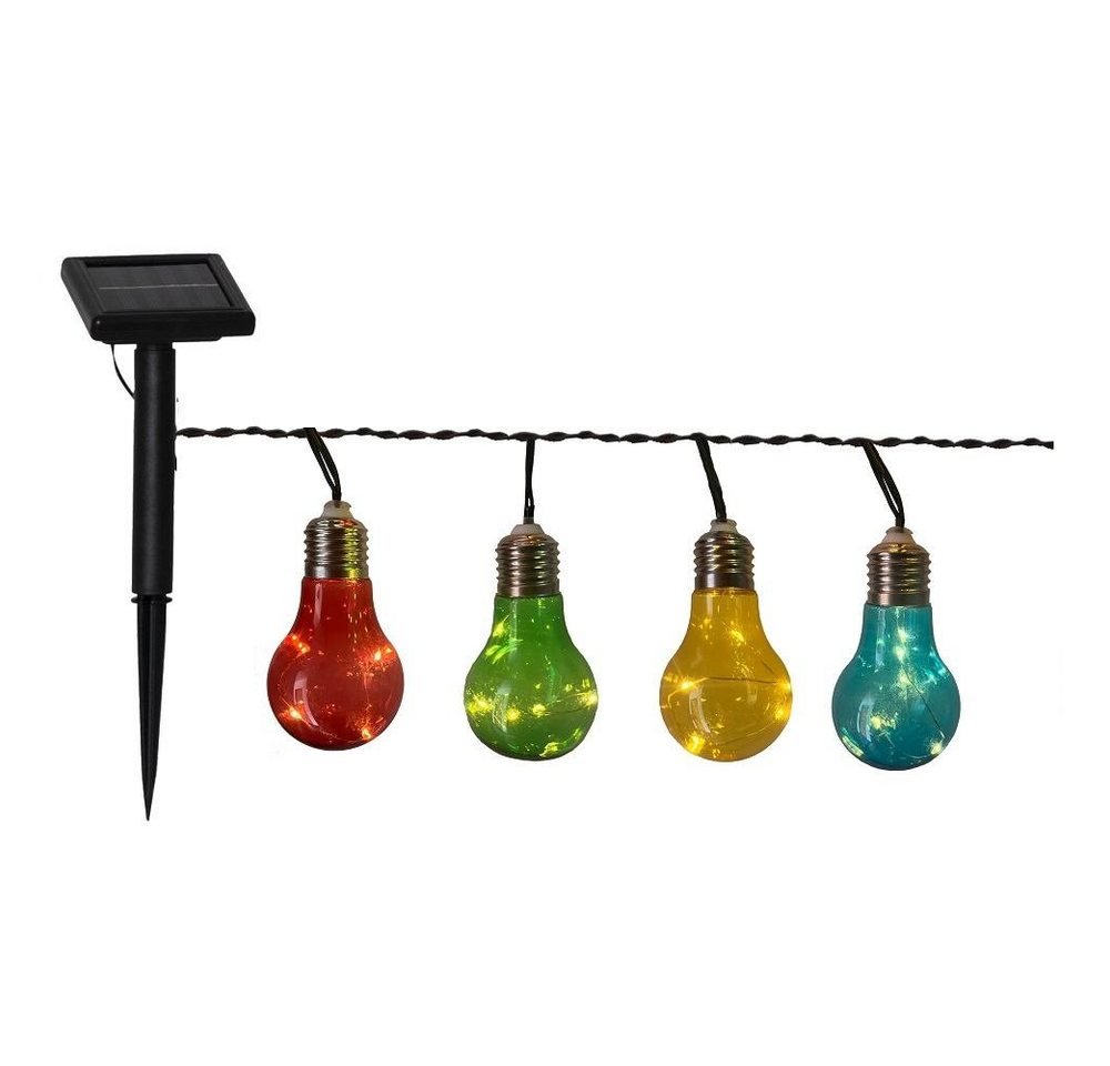 Seasonals LED-Lichterkette 1019 Solar LED Lichterkette Mini-Bulby" bunt 10 Kunstst. Birnen 190cm" von Seasonals