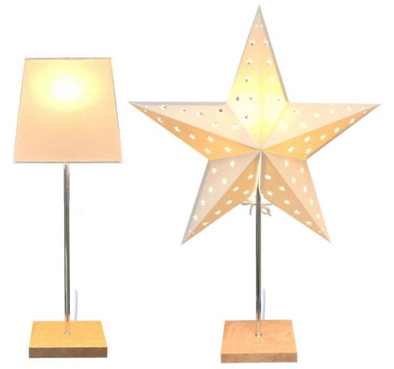 Seasonals Tischleuchte 1051 Leuchter "Dual" weiß Edelstahl Holzfuß E14 Schalter Zuleitung 1,8 Seasonals Tischleuchte 1051 Leuchter "Dual" weiß Edelstahl Holzfuß E14 Schalter Zuleitung 1,8 von Seasonals