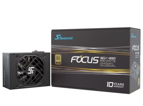 Seasonic PC-Netzteil - Focus SGX-650 80+ Gold (2021) - 12V, 650 Watt, Vollmodular, kompatibel mit ATX & SFX, leistungsstark & leise, optimale Kühlung von Seasonic