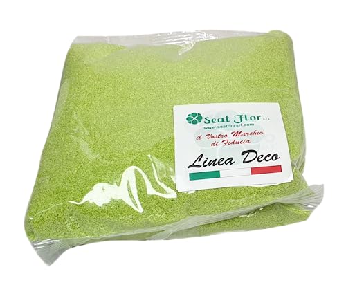 Seat Flor SRL® Farbiger Sand, Sand zur Dekoration von Vasen, 0,5 mm, Beutel mit ca. 1 kg (25 Farben erhältlich) (Apfelgrün) von Seat Flor
