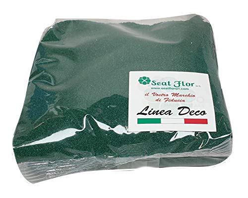 Seat Flor SRL® Farbsand, Dekosand für Vasen, 0,5 mm, Beutel à 1 kg (25 Farben erhältlich) (Dunkelgrün) von Seat Flor