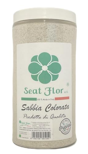 Seat Flor srl® Sabbia colorata, sabbia per decorazioni, sabbia per wedding, sabbia mis. 0.3/0.7 mm. in barattolo da 750 gr. (25 colori disponibili) (Beige) von Seat Flor