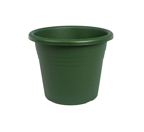 Seat Flor srl® Blumentopf rund eingefasst Kunststofftopf rund Kunststofftopf Kunststofftopf (4 Farben 7 Größen) (Durchmesser 35 cm, Grün) von Seat Flor
