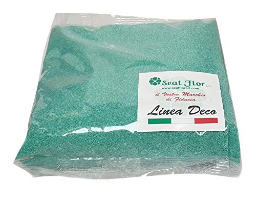Seat Flor srl® Farbiger Sand, colored sand, beutel sand, Sand zur Dekoration von Vasen 0,5 mm Beutel mit 1 kg (25 Farben erhältlich) (Tiffany) von Seat Flor