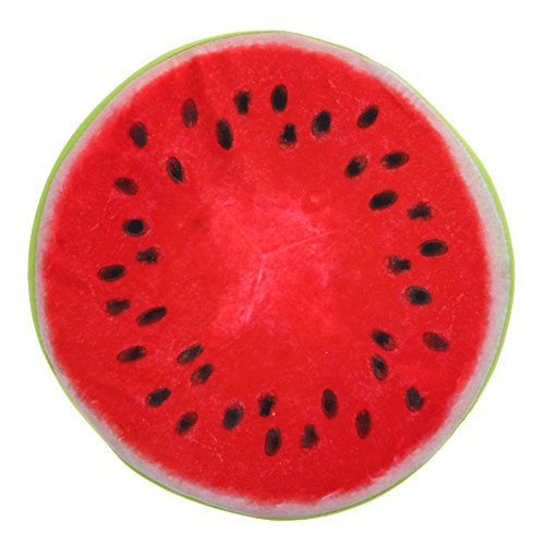 Seawang 3D Obst Büro Stuhlkissen Sitzkissen Rückenkissen Sofa Kissen Deko Wurfkissen (Wassermelone, 33cm) von Seawang