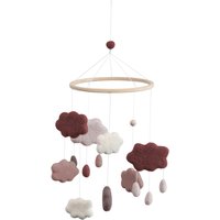 Sebra - Baby Mobile Wolken, cotton candy pink von Sebra