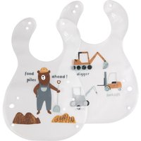 Sebra - Kunststofflätzchen, Busy Builders (2er-Set) von Sebra
