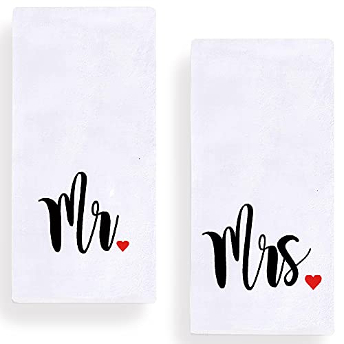 Mr & Mrs Küchentuch 45,7 x 71,1 cm, Paar Brautpaare Geschirrtücher Geschirrtuch Geschirrtuch zum Kochen Backen Hochzeit oder Verlobung Geschenk 2er Set von Secarond