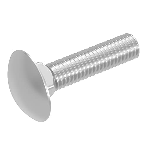SECCARO Schlossschraube M12 x 50 mm, Edelstahl V2A VA A2, DIN 603 / ISO 8677, Flachrundkopf mit Vierkantansatz, Vollgewinde, 20 Stück von SECCARO
