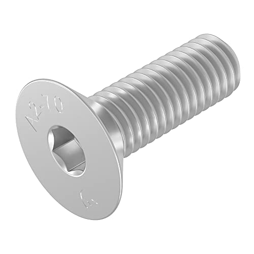 SECCARO Senkschraube M4 x 14 mm, Edelstahl V2A VA A2, DIN 7991 / ISO 10642, Innensechskant, 20 Stück von SECCARO