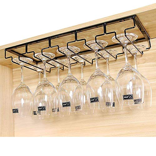 Seciie Gläserhalter Edelstahl Weinregale Gläserhalterung Weinglashalter Hängend mit 5 Reihen für 15-20 Glas für Bar, Küche, Café von Seciie