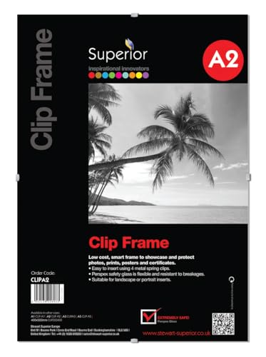Stewart Superior A2 Clip-Rahmen mit Perspex-Sicherheitsglas von SECO