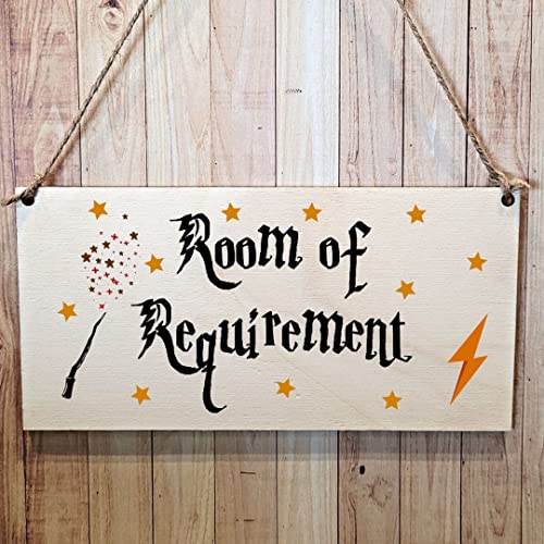 Second Ave Wizard Room of Requirement Holzschild zum Aufhängen, rechteckig von Second Ave Gift Company