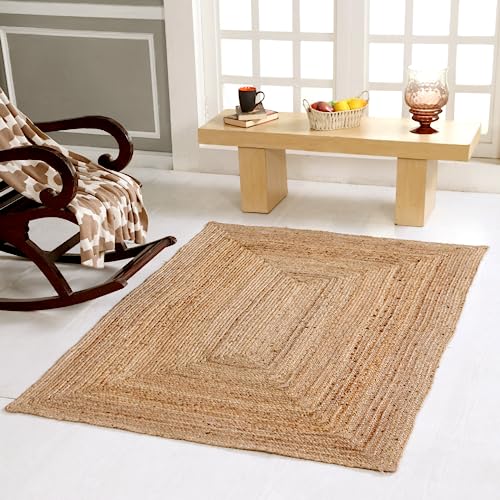 Second Nature Online - DHAKA Jute-Teppich | 100 % Naturfaser | handgewebt | ethischer Handel | umweltfreundlich (rechteckig - 120 x 180 cm) von Second Nature Online