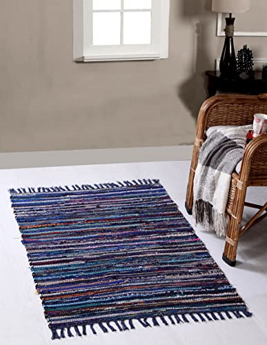 Second Nature Online - Blauer Mehrfarbiger Festlicher Teppisch | Lang | Handgefertigte und Wendbare Matte | GoodWeave Zertifiziert | 60 cm x 90 cm Second Nature Online - Blauer Mehrfarbiger Festlicher Teppisch | Lang | Handgefertigte und Wendbare Matte | GoodWeave Zertifiziert | 60 cm x 90 cm von Second Nature Online