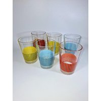 Bunte Limogläser Gläser Um 1960 von SecondChanceVintageD