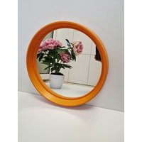 Orangener Spiegel Rund 70S von SecondChanceVintageD