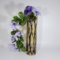 Vase Glas Blumenvase Bemalt von SecondChanceVintageD