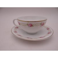 1900Er Jaeger Co. Bavaria J&c Ovid Pink Roses Demitasse Cappuccino Espresso Teetasse Und Untertasse Set Deutsche von SecondWindShop
