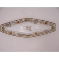 1900Er Jahre Antike Vintage Handbemalte Nippon Beaded Moriage Oval Servierschale 1900Er Jahre Antike Vintage Handbemalte Nippon Beaded Moriage Oval Servierschale von SecondWindShop