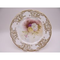 1920Er Jahre Vintage L. W. Levy & Co Handbemalt Limoges Frankreich Künstler Signiert Fabrik Dekoriert Platte - Atemberaubende Erstaunliche 1920Er Jahre Vintage L. W. Levy & Co Handbemalt Limoges Frankreich Künstler Signiert Fabrik Dekoriert Platte - Atemberaubende Erstaunliche von SecondWindShop