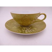 Mid Century Vintage Made in Usa Dorothy Thorpe California "Chrysantheme" Teetasse Und Untertasse Set - 6 Verfügbar Dot2 von SecondWindShop