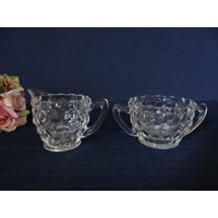 Vintage Americana Creamer Fostoria Und Zucker Schüssel Set Vintage Americana Creamer Fostoria Und Zucker Schüssel Set von SecondWindShop