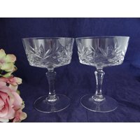 Zwei Klare Glas Hohe Champagner Gläser Sherbet Gerichte - Große 3 Paare Von Diesen Erhältlich von SecondWindShop