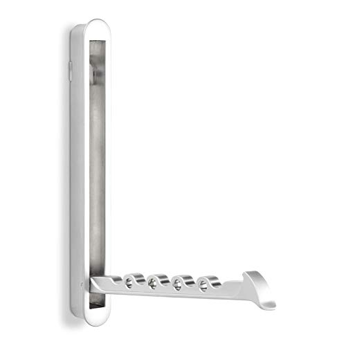Secotec Garderoben-Haken klappbar Foldi II 140 x 16 mm Chrom matt Kleiderlüfter zum Einlassen von Secotec