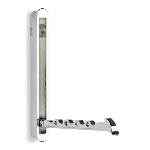 Secotec Garderoben-Haken klappbar Foldi II 140 x 16 mm Chrom poliert Kleiderhaken zum Einlassen von Secotec