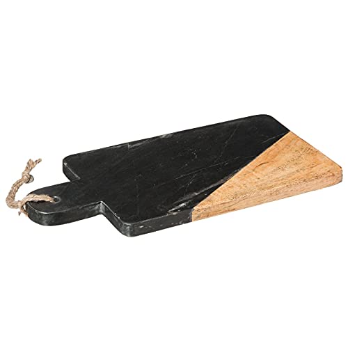 SECRET DE GOURMET GEOM Hygge Schneidebrett, 15 x 30 cm, Marmor, Schwarz, Farbe: Schwarz von Secret de gourmet