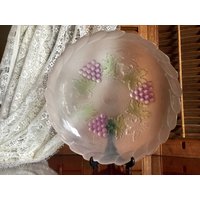 Milchglas Trauben Tablett Große Schüssel Kristall Matte Platte Grün Blatt Obst Garten Herzstück Küche Party Salat Snack Hochzeit Braut Geschenk von SecretBelladonna